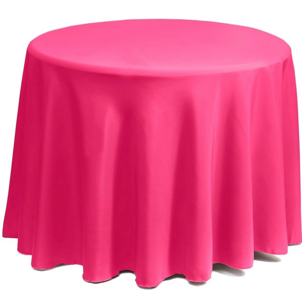 Gee Di Moda 132 inch Fuschia Tablecloth for 72 to 96 inch round tables